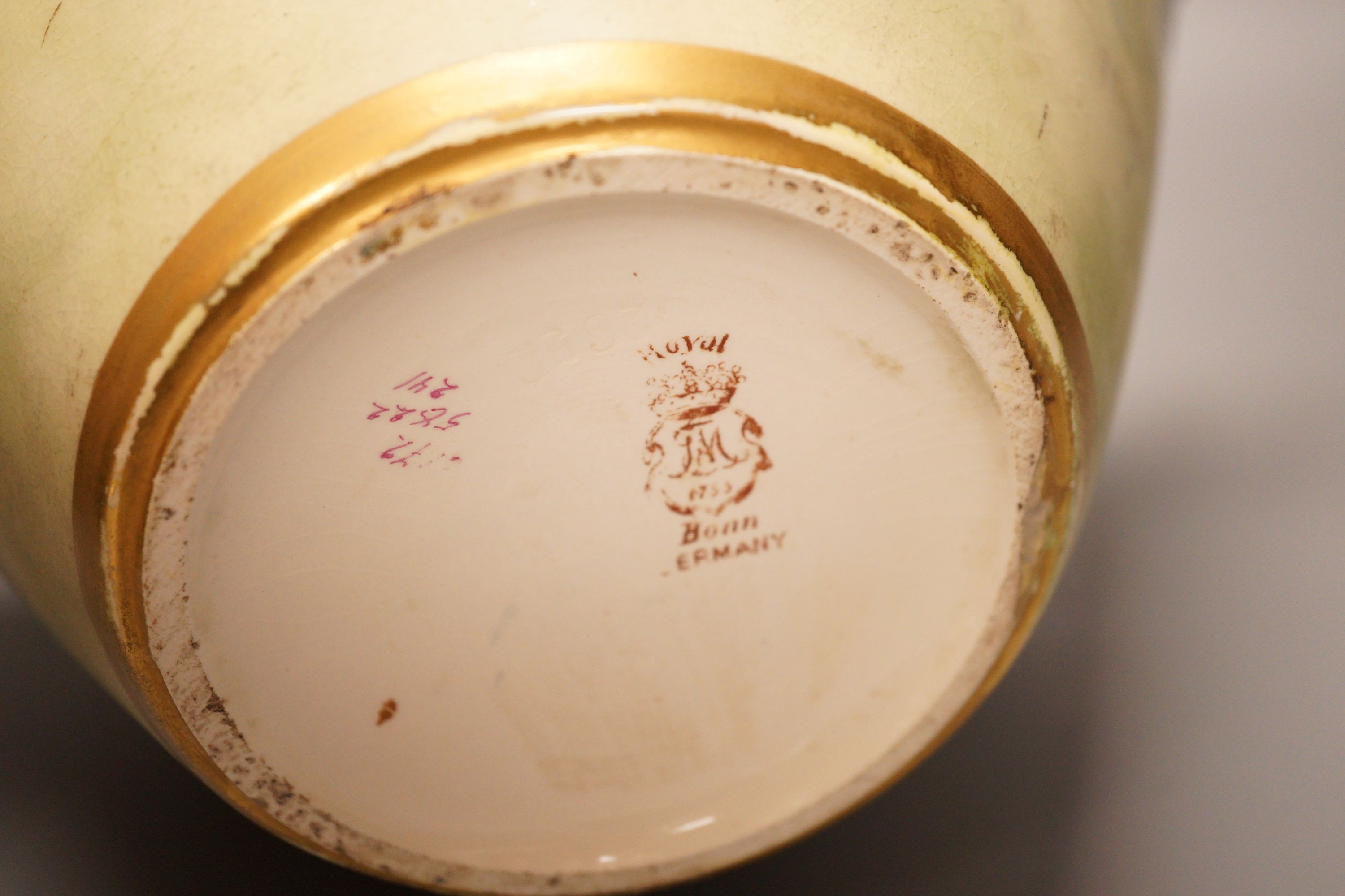A Royal Bonn Art Nouveau pottery vase, 29cm